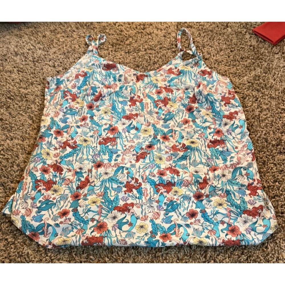 Disney Princess Women's Sleeveless Princess Ariel-Little Mermaid Blouse 2X